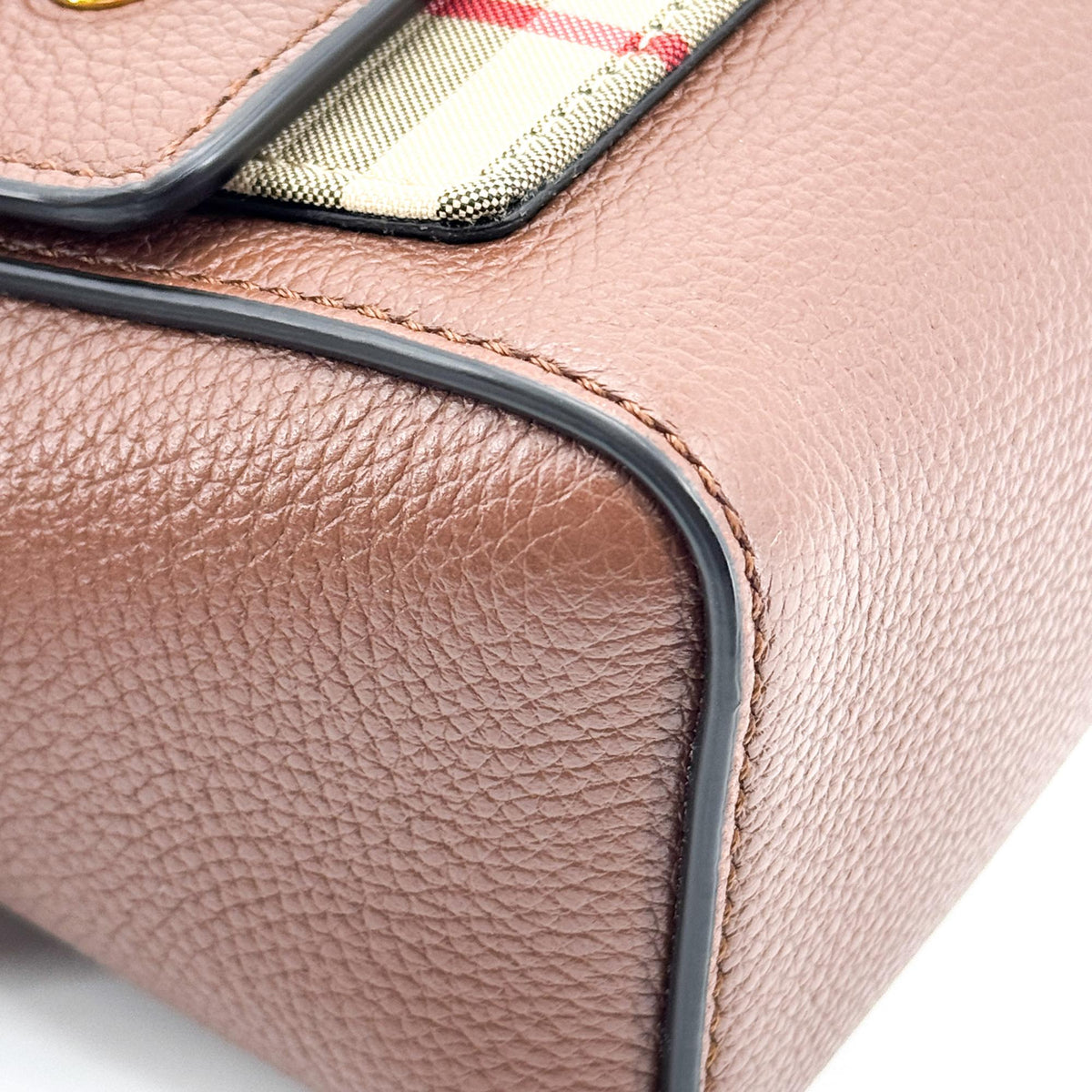Burberry Vintage Check Leather Notebook Crossbody Bag Brown