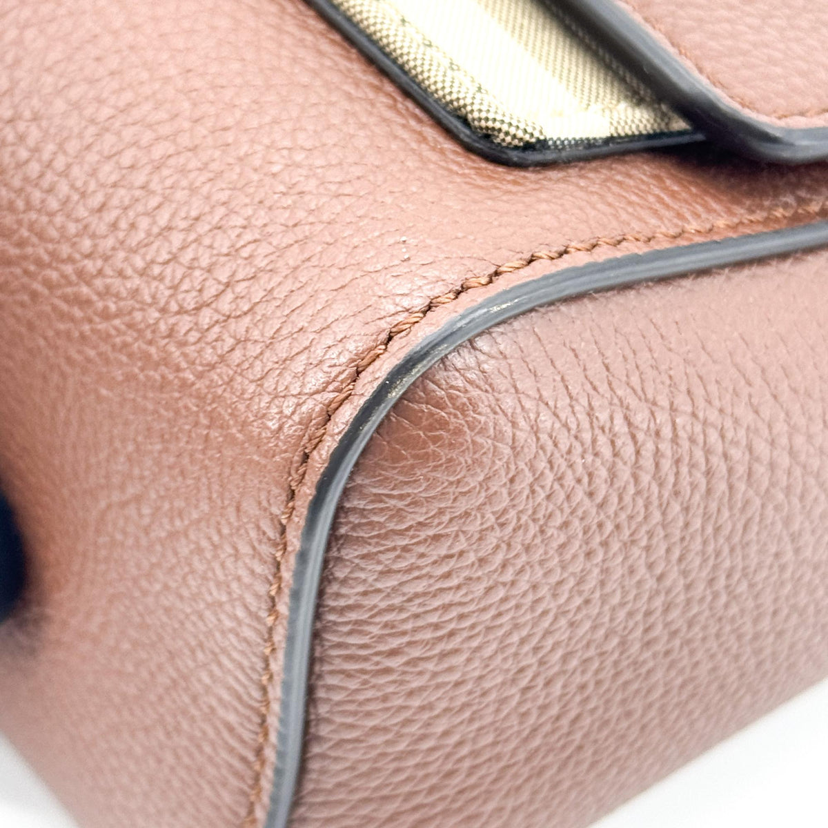 Burberry Vintage Check Leather Notebook Crossbody Bag Brown