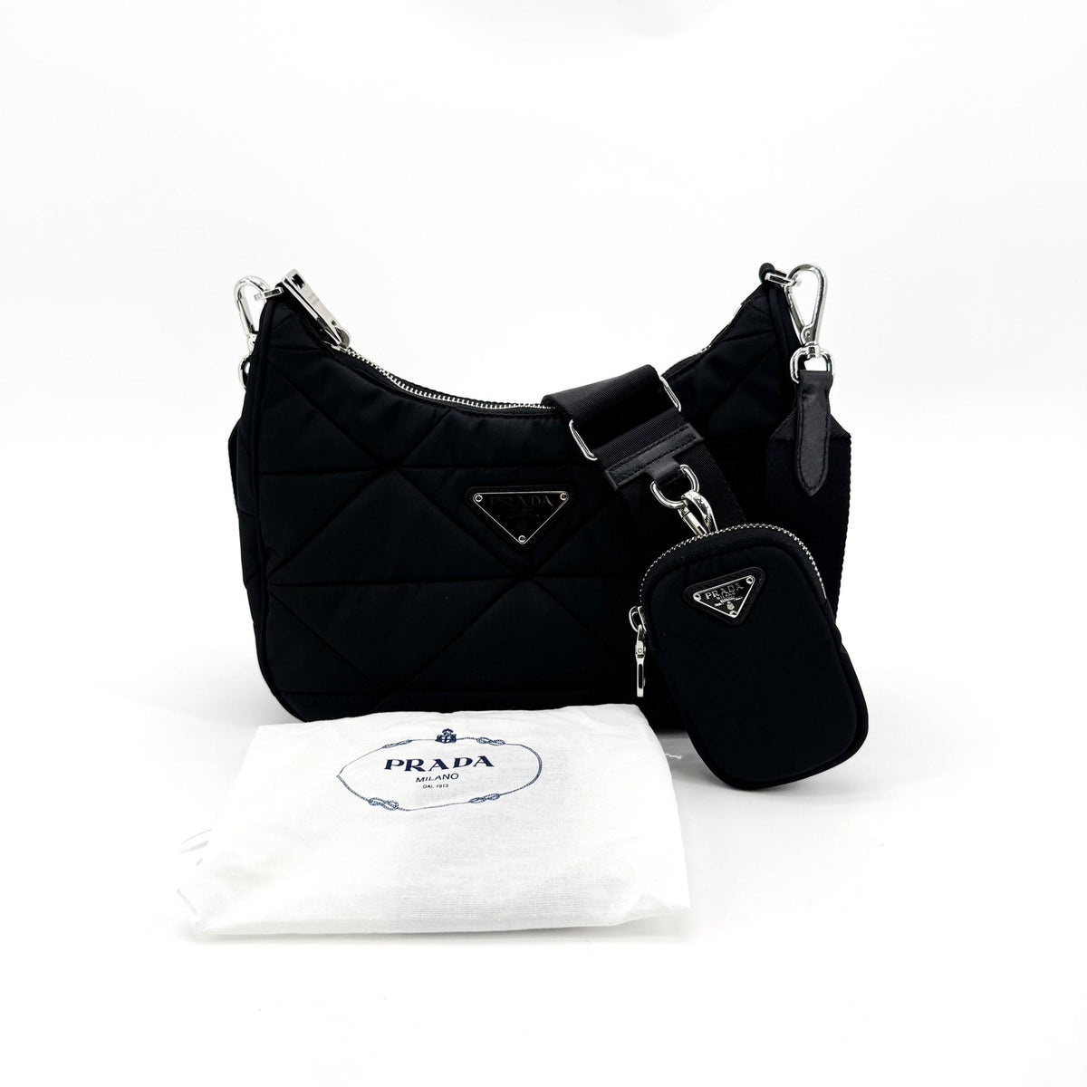 Prada Re-Edition 2005 Quilted Re-Nylon Padded Crossbody Bag Black