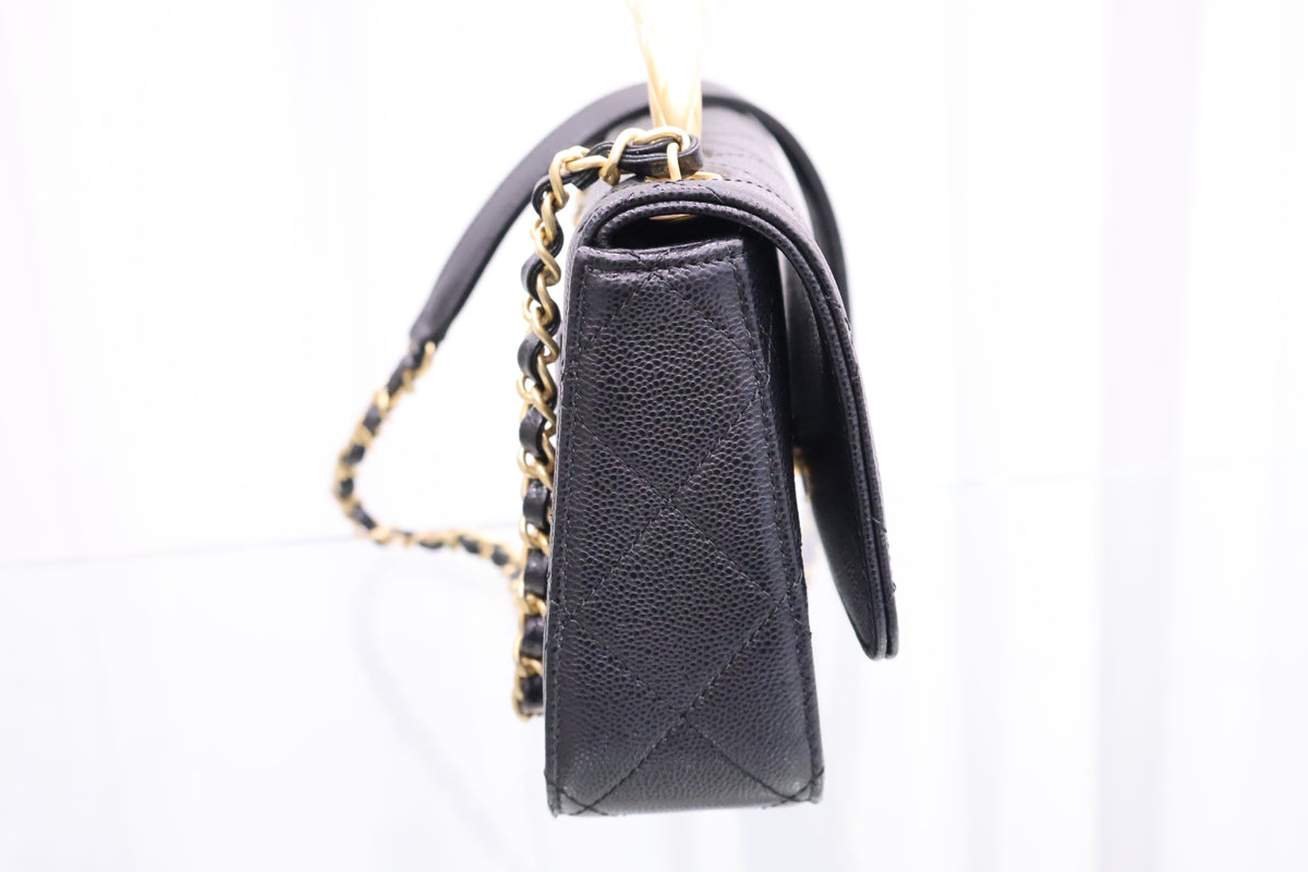 Gold Handle Chain Strap Shoulder Bag AS5612