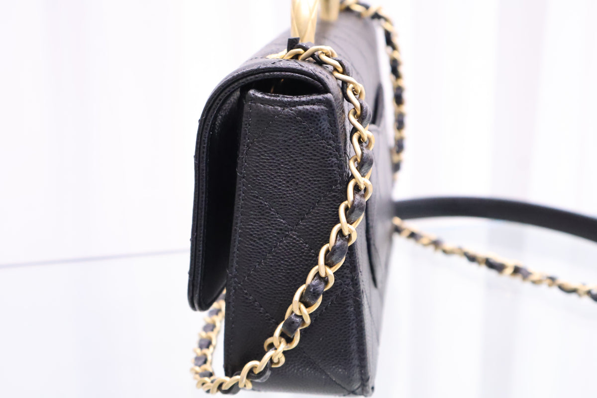 Gold Handle Chain Strap Shoulder Bag AS5612