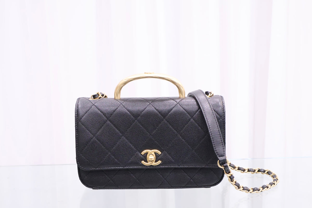 Gold Handle Chain Strap Shoulder Bag AS5612