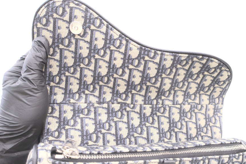 Oblique Jacquard Saddle Shoulder Bag 1ADPO093YKY H28E
