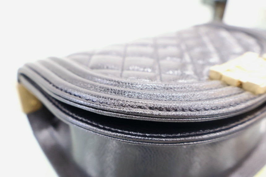 Boy Small Caviar Hobo Crossbody Bag Black Gold Hardware AS3350