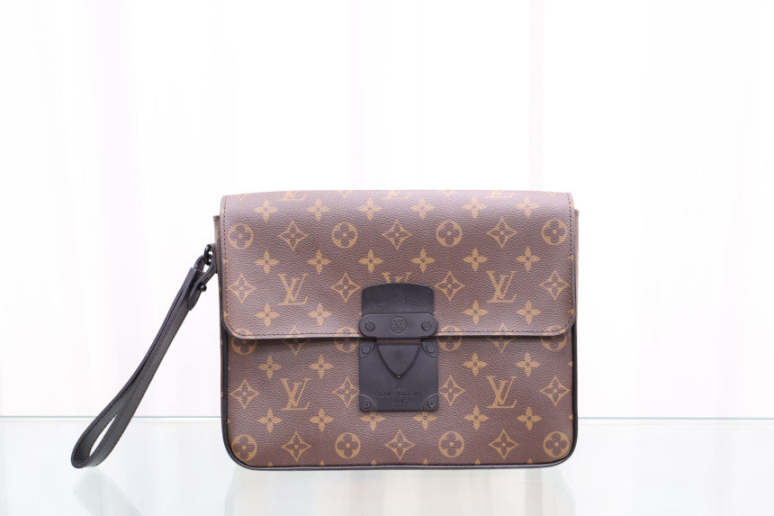 Monogram S-Lock A4 Pouch Clutch