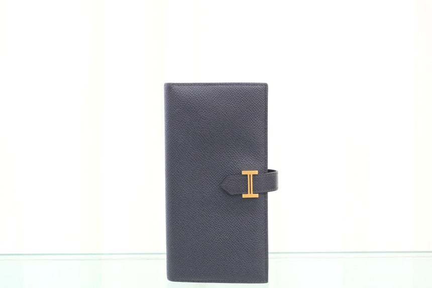 Beanne Long Wallet Epsom Navy Gold Hardware H039785CC7U