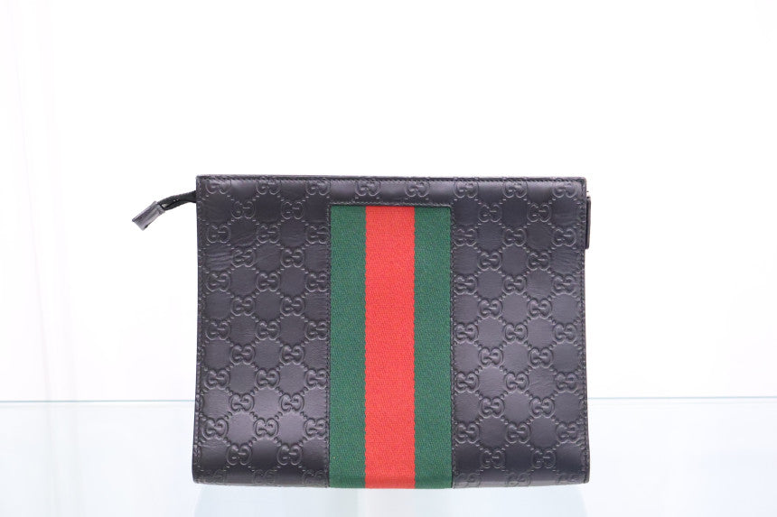 GG Supreme Web Clutch 475316