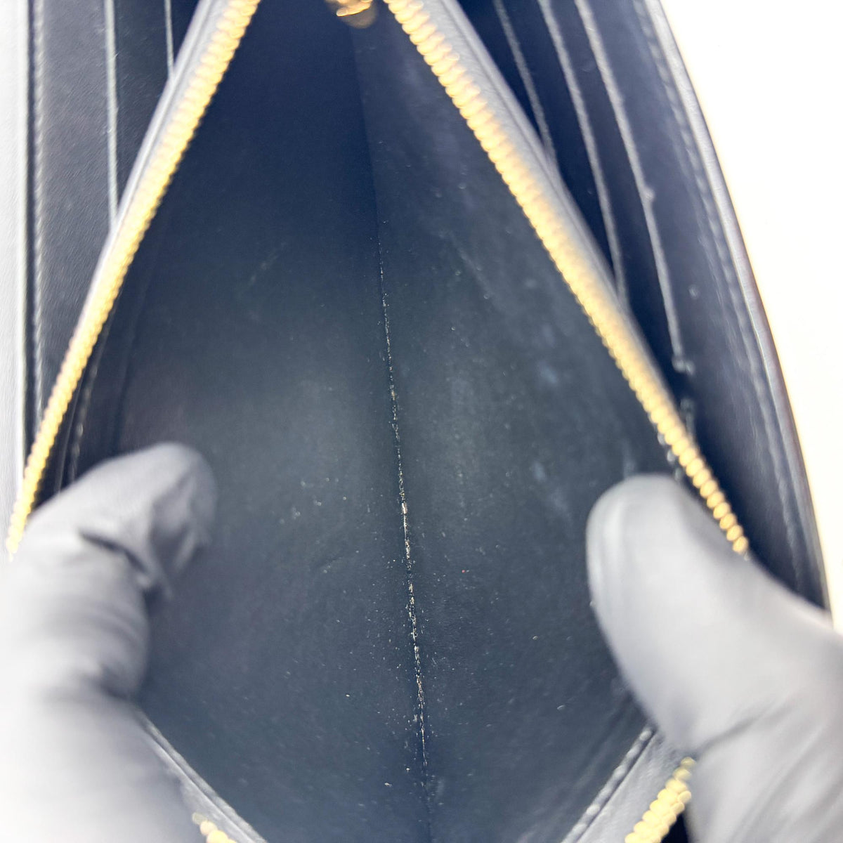 Louis Vuitton Louise Long Wallet Patent Black Gold Hardware