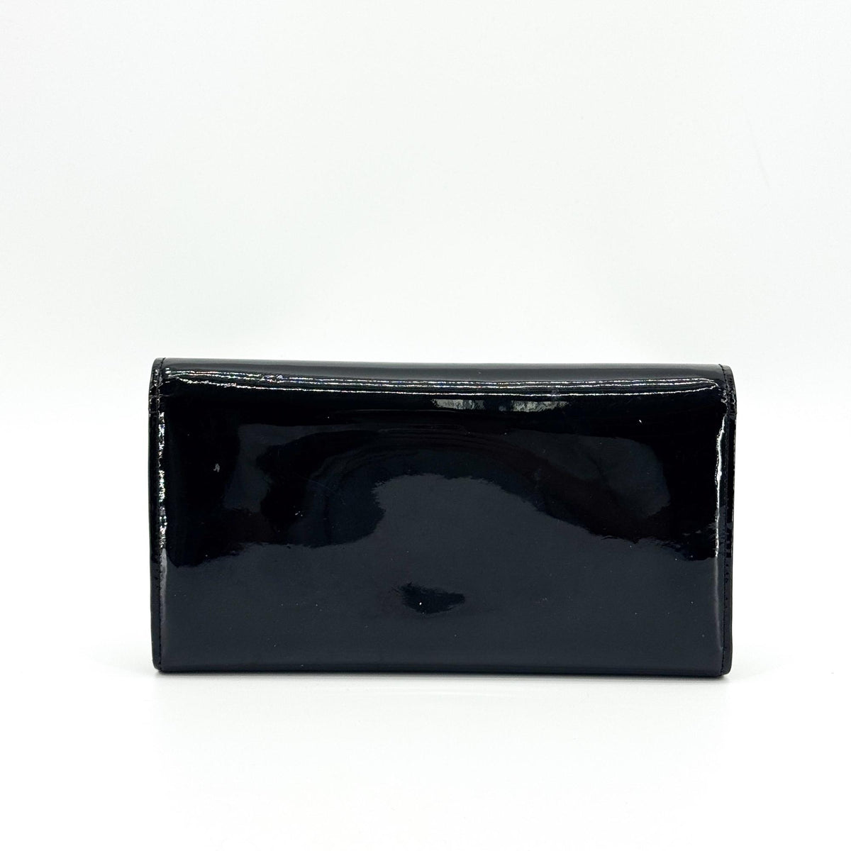 Louis Vuitton Louise Long Wallet Patent Black Gold Hardware