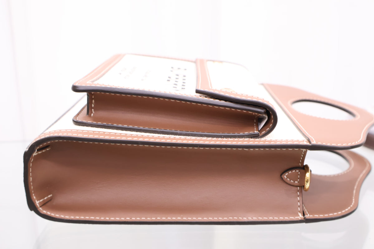 Two-tone Canvas Mini Pocket Tote Shoulder Bag 8039361