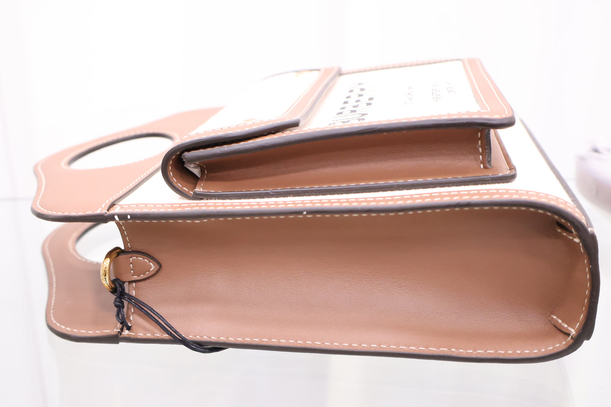 Two-tone Canvas Mini Pocket Tote Shoulder Bag 8039361