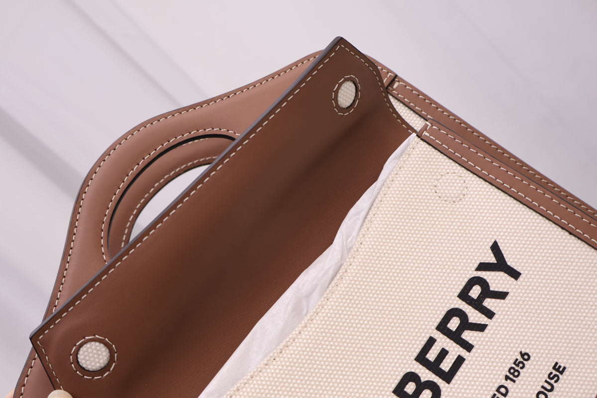 Two-tone Canvas Mini Pocket Tote Shoulder Bag 8039361