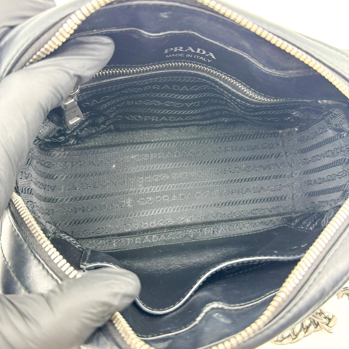 Prada Diagram Soft Calf Camera Bag Black