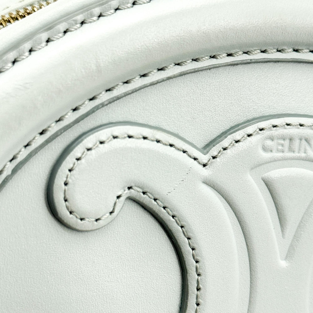 Sac bandoulière Celine Oval Cuir Triomphe bleu tendre