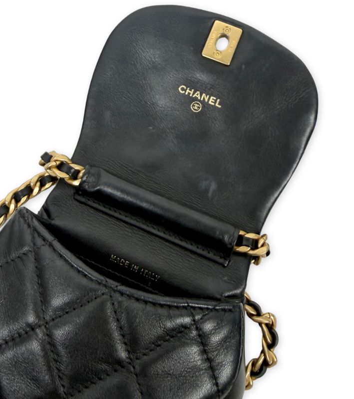 Chanel Black Gilded Mini Crossbody Bag