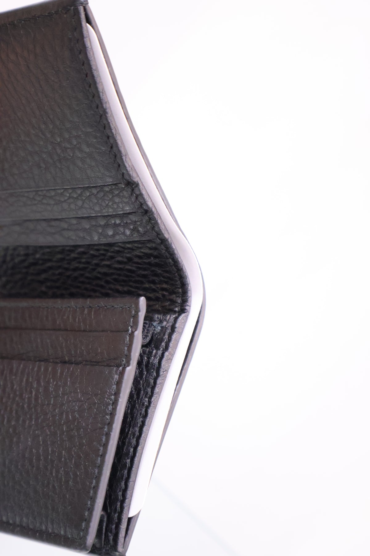 GG Emblem Mini Black Bifold Wallet 815901