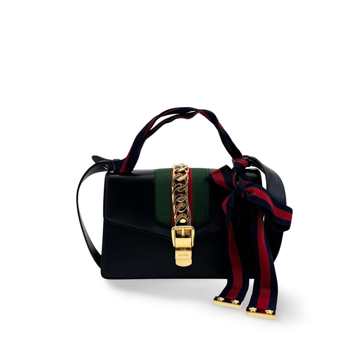 Gucci Sylvie Small Top Handle Bag Black