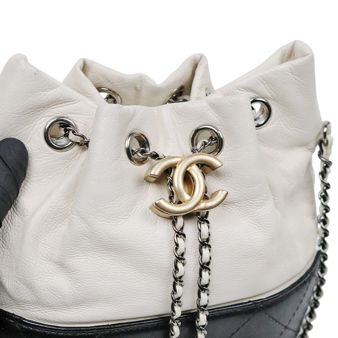 Chanel White and Black Gabrielle Pulse Crossbody Bag