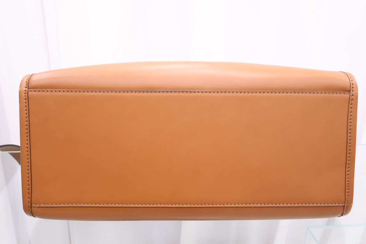 Sunshine Medium Brown Leather Shopper Tote Bag 8BH386