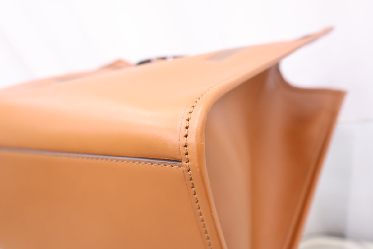 Sunshine Medium Brown Leather Shopper Tote Bag 8BH386