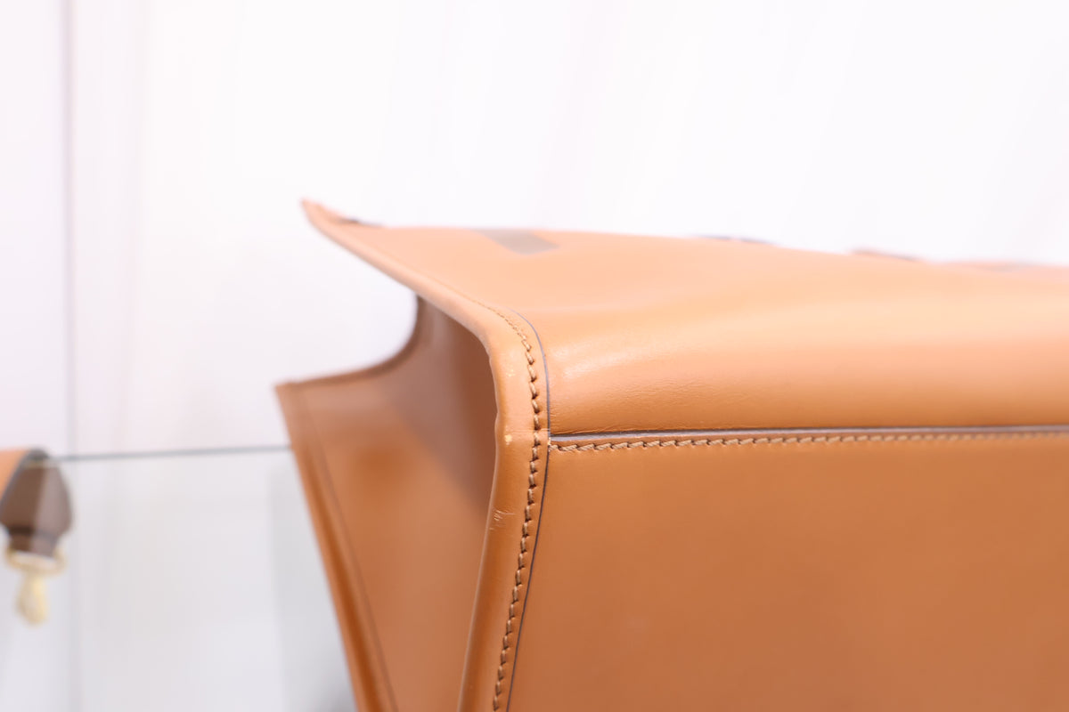 Sunshine Medium Brown Leather Shopper Tote Bag 8BH386