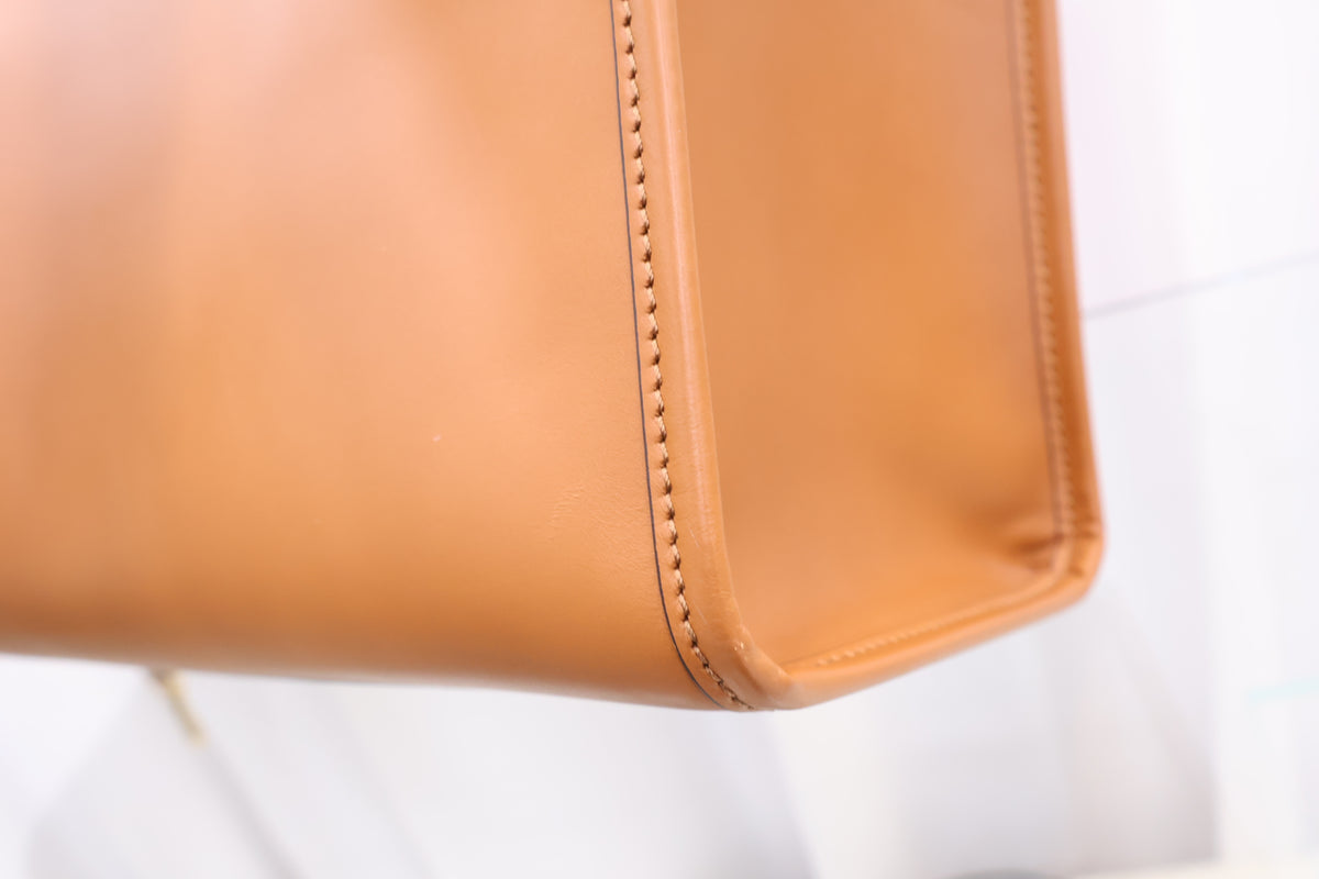 Sunshine Medium Brown Leather Shopper Tote Bag 8BH386