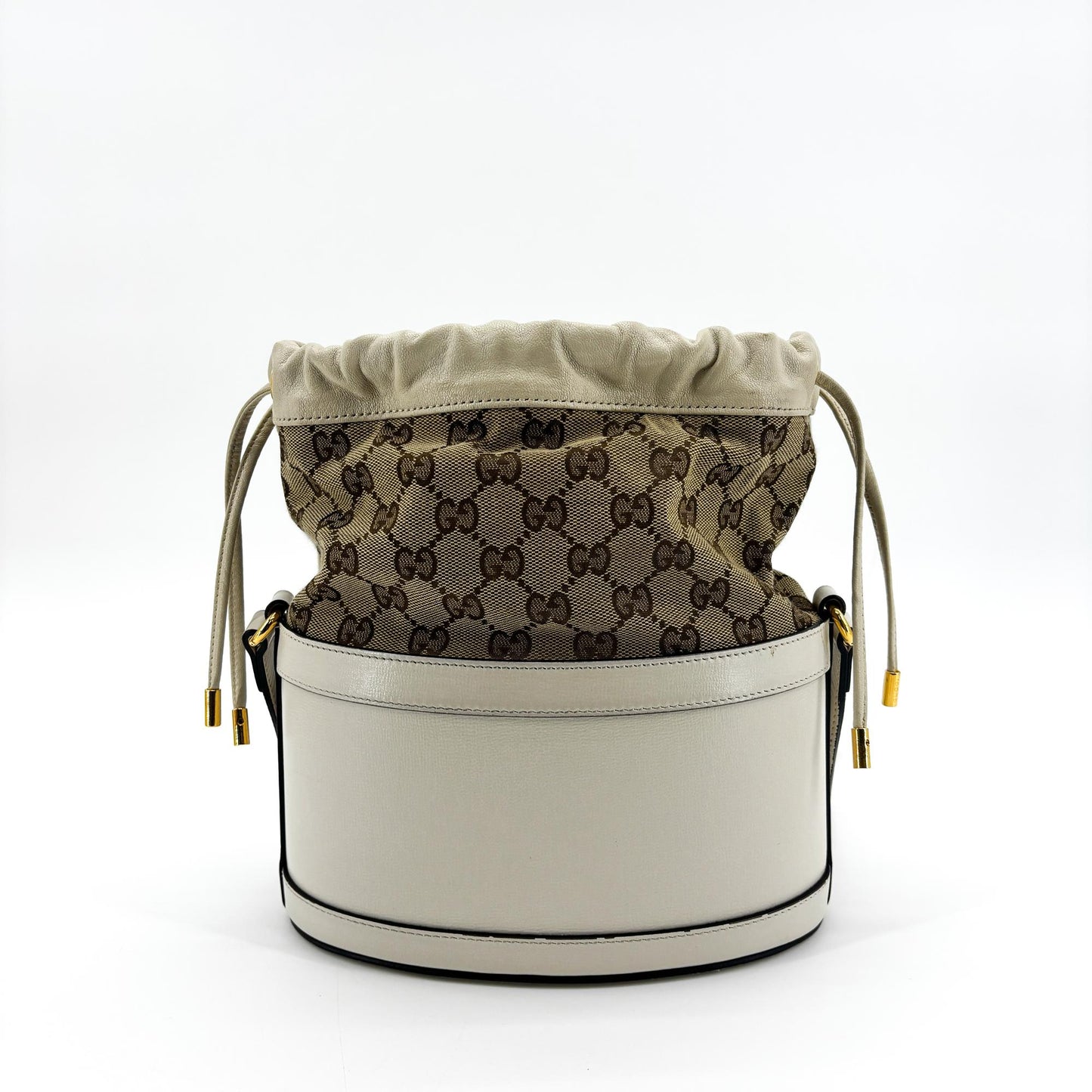 Gucci Horsebit 1955 Small Bucket Bag White