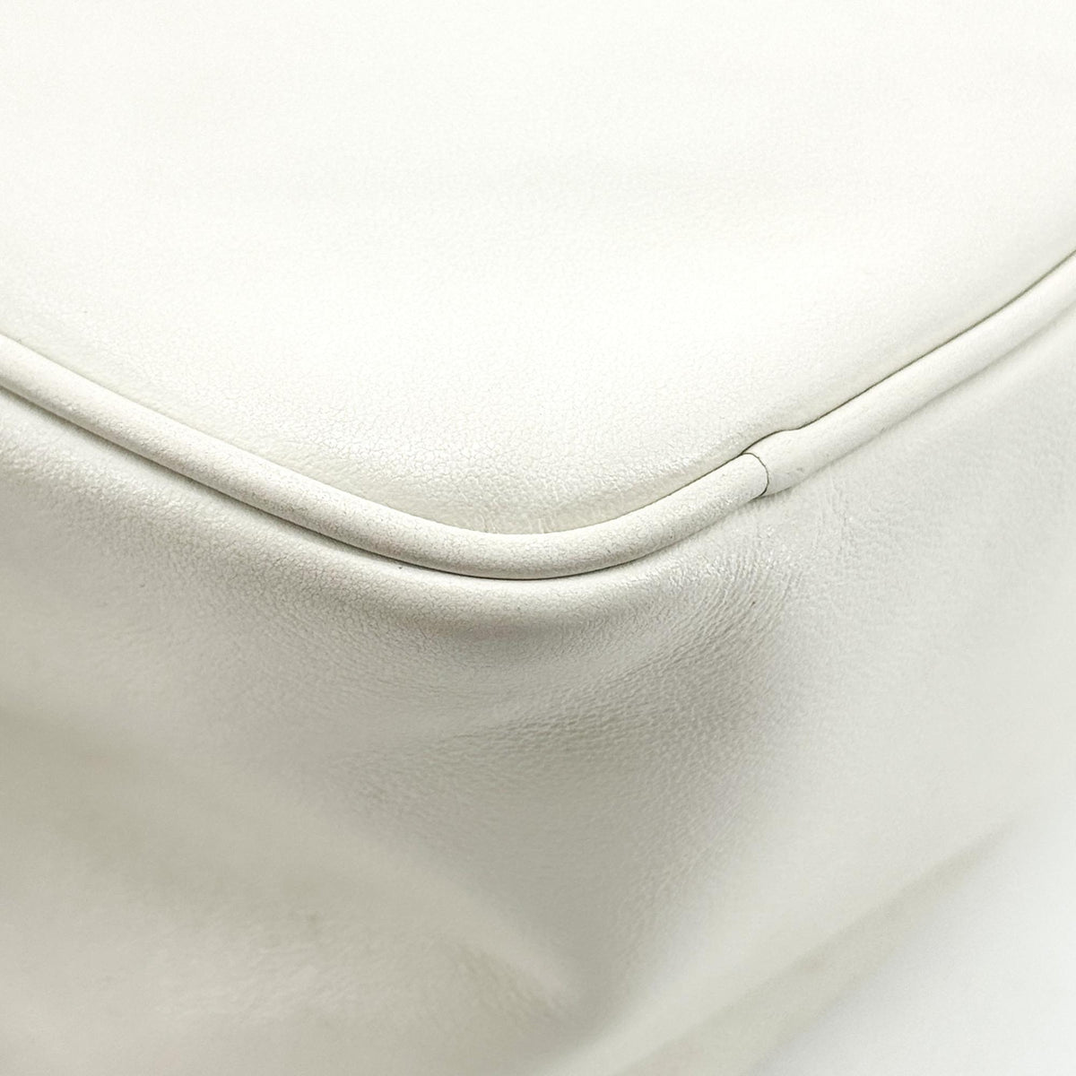 Prada Triangle Leather Crossbody Bag White