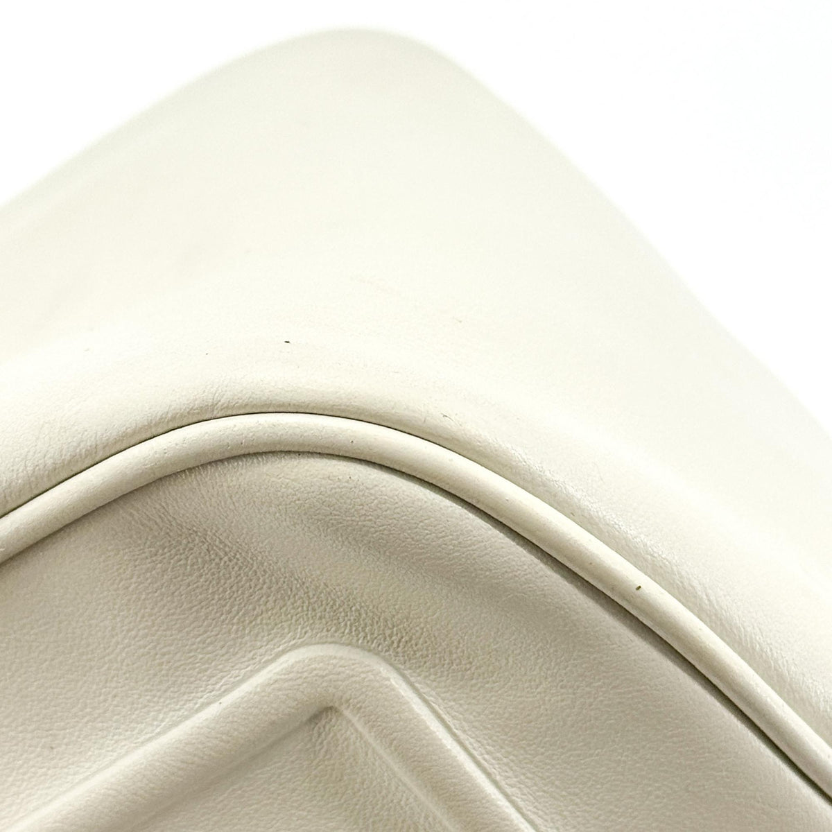 Prada Triangle Leather Crossbody Bag White
