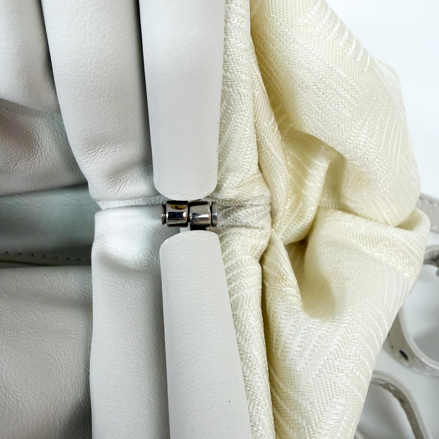Bottega Veneta Small Point Bag Intrecciato Silk Chalk