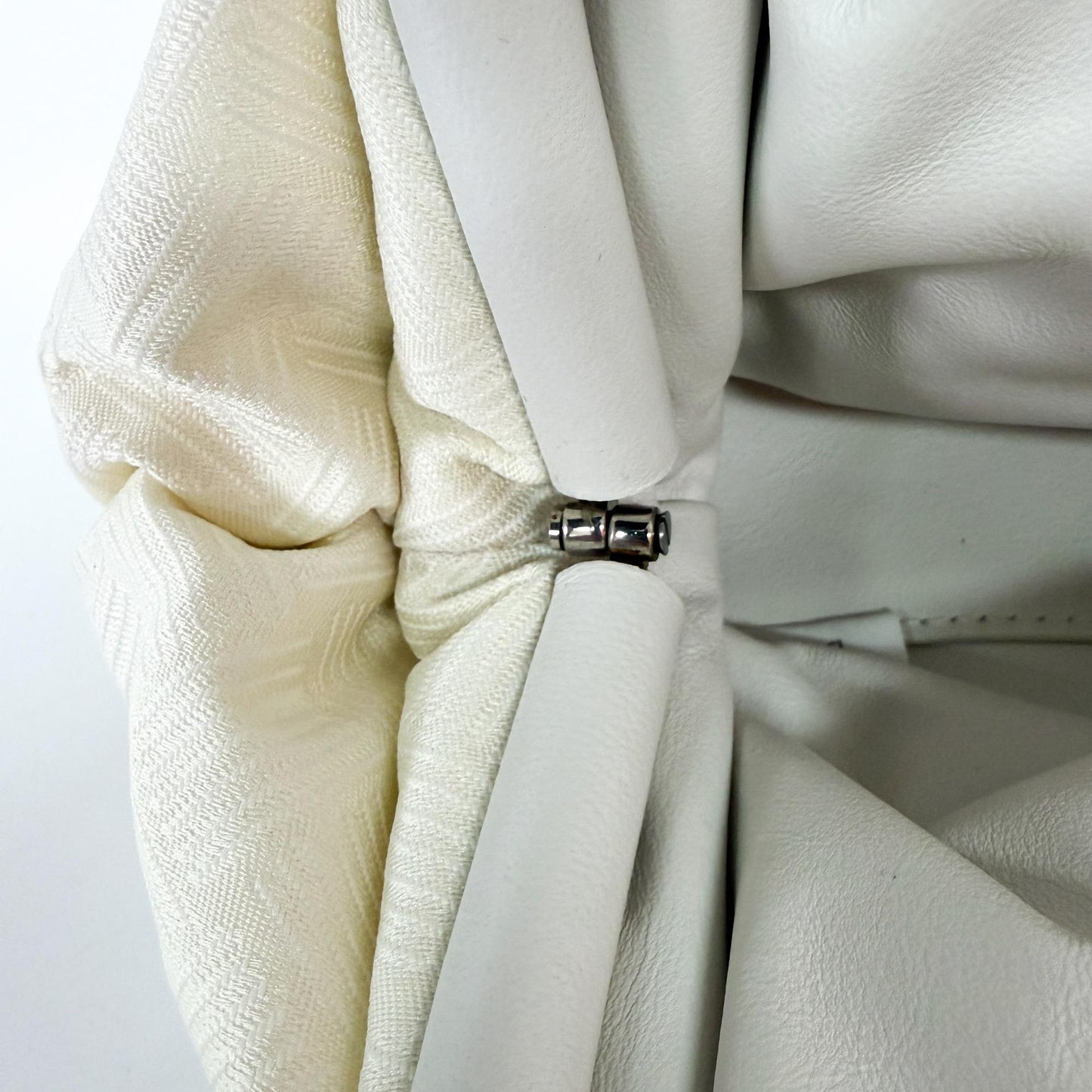 Bottega Veneta Small Point Bag Intrecciato Silk Chalk
