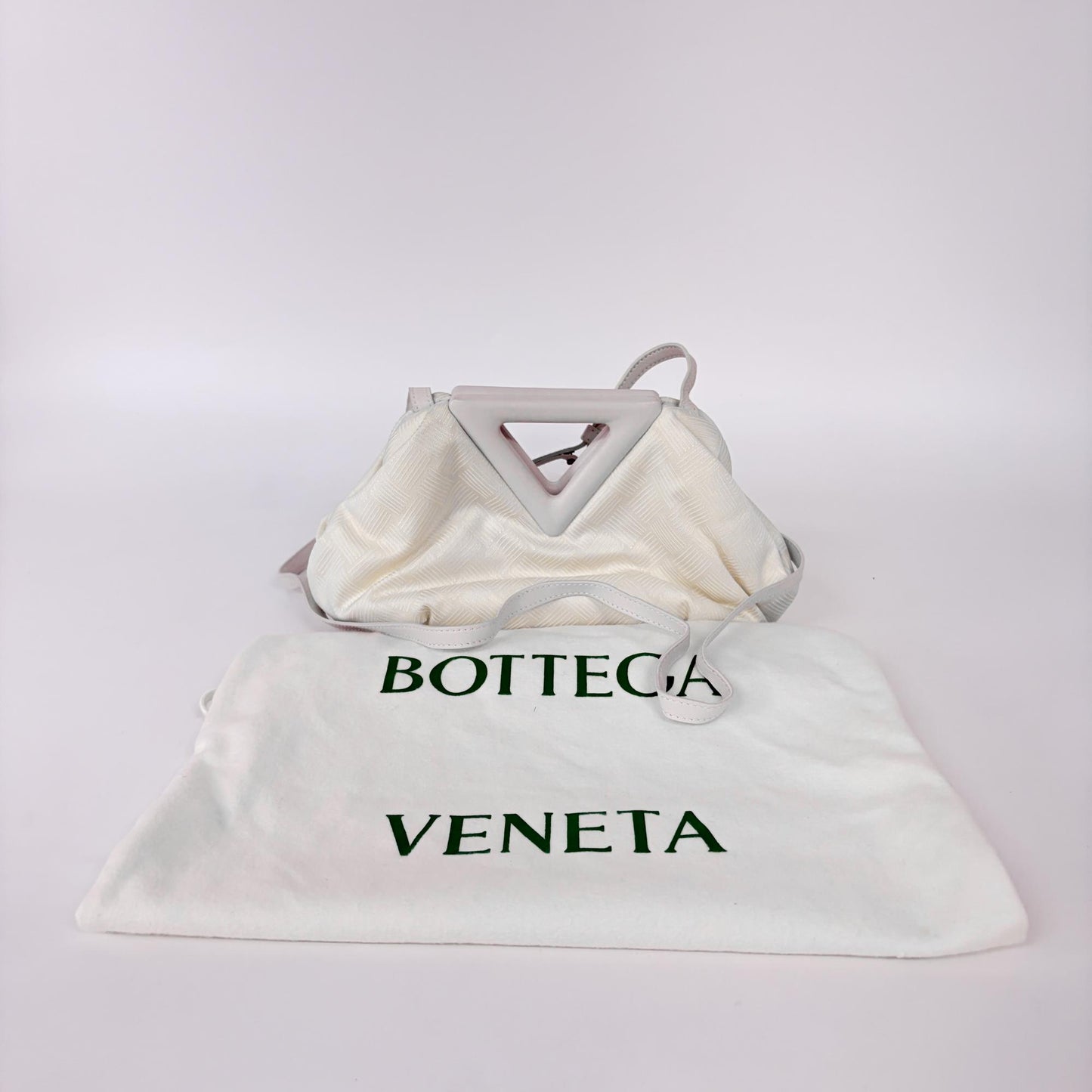 Bottega Veneta Small Point Bag Intrecciato Silk Chalk