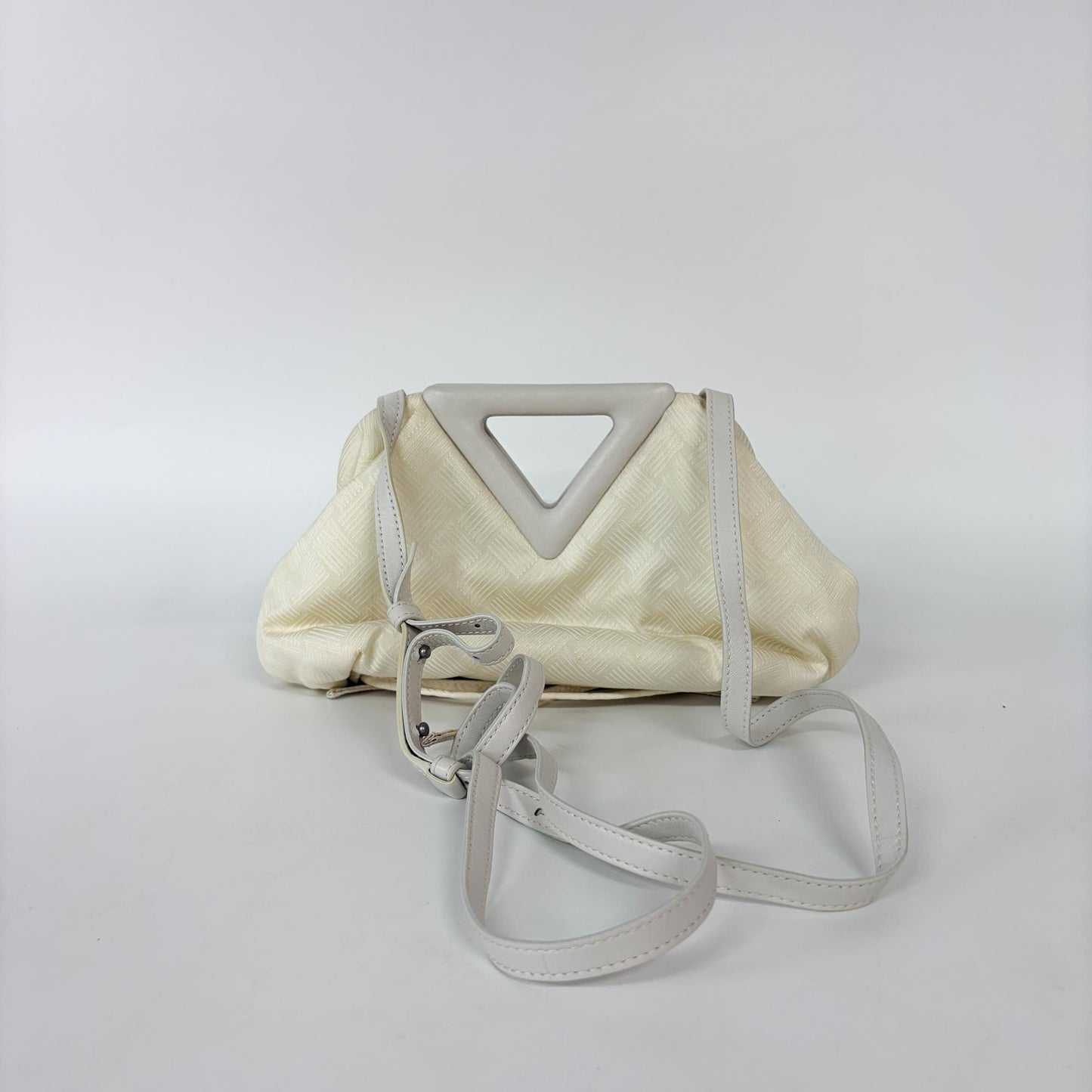 Bottega Veneta Small Point Bag Intrecciato Silk Chalk