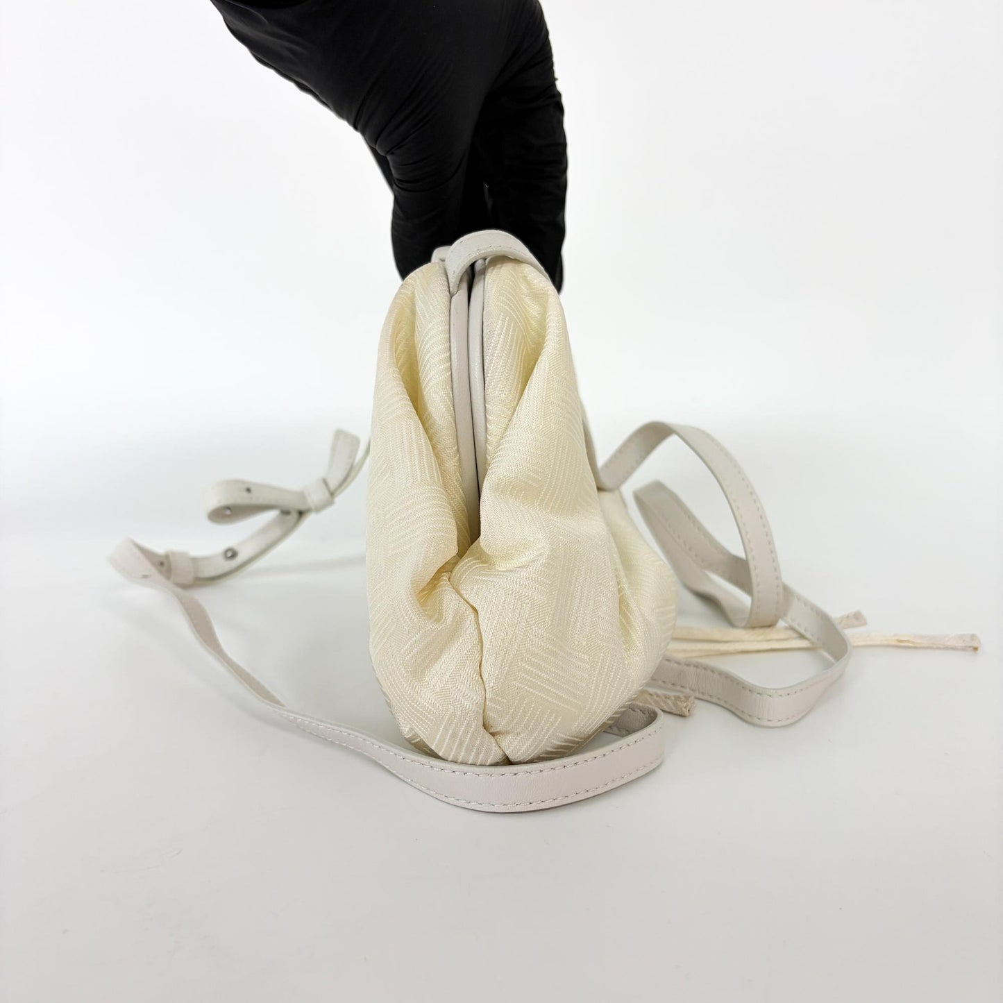 Bottega Veneta Small Point Bag Intrecciato Silk Chalk