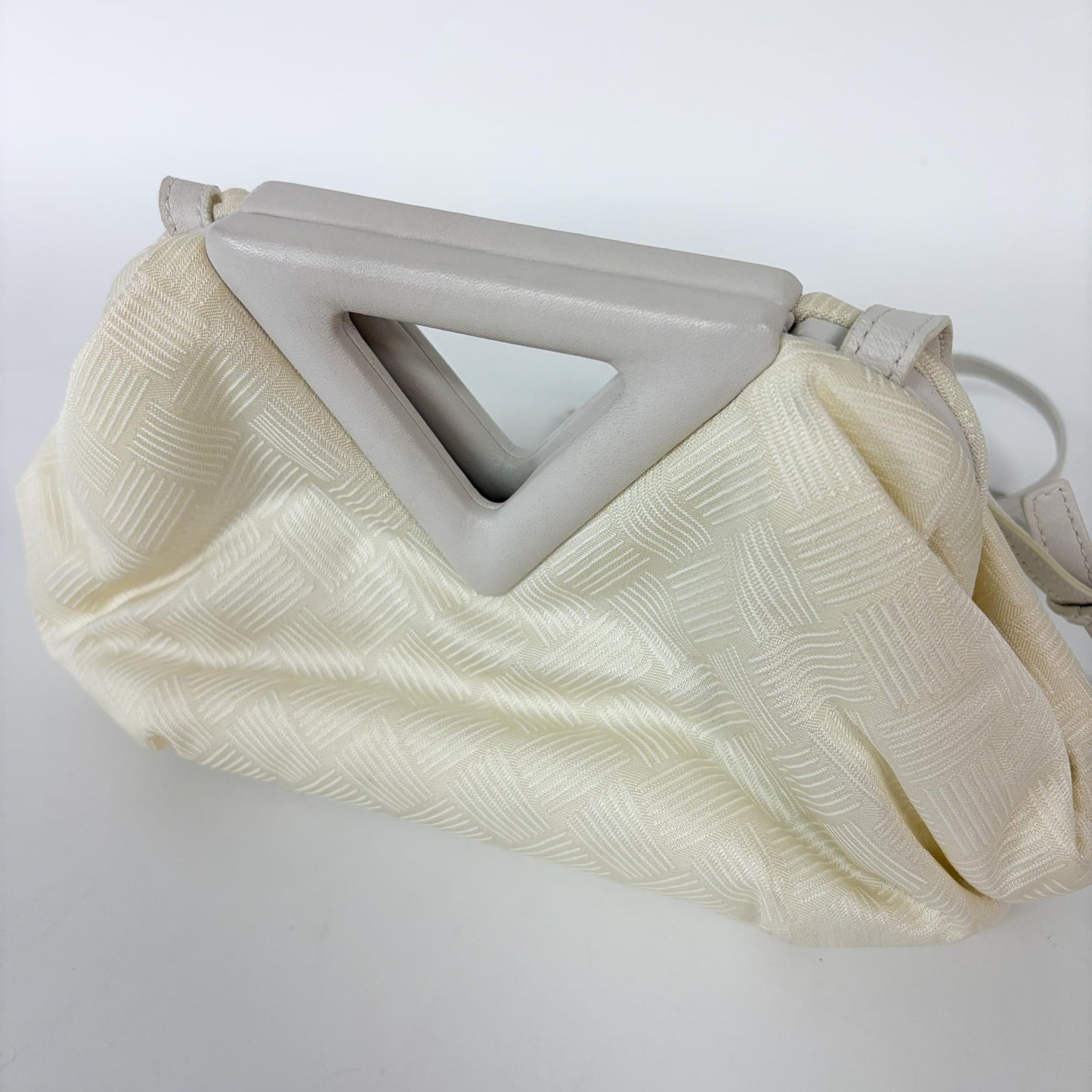 Bottega Veneta Small Point Bag Intrecciato Silk Chalk