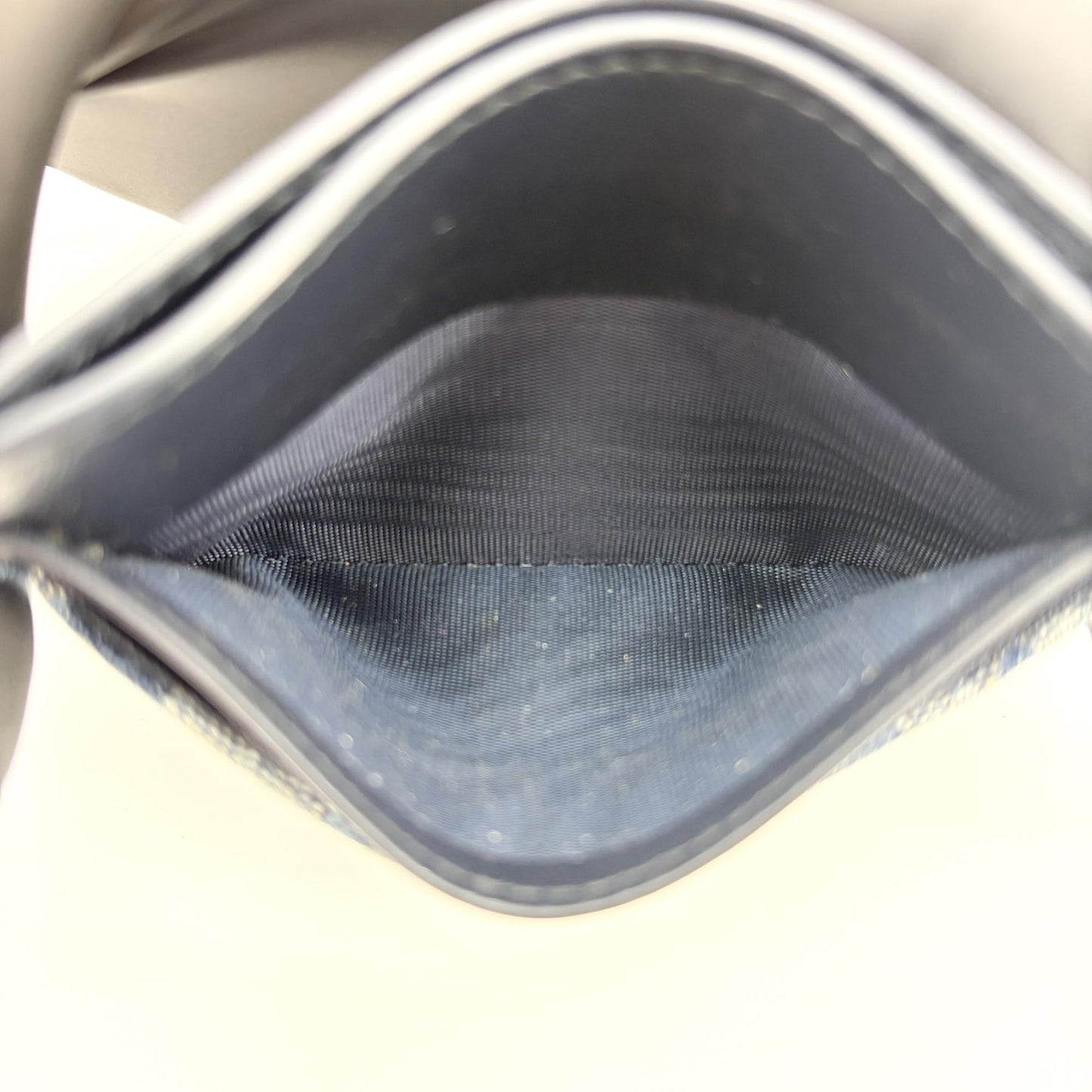 Dior 30 Montaigne Card Holder Blue Oblique Denim Black