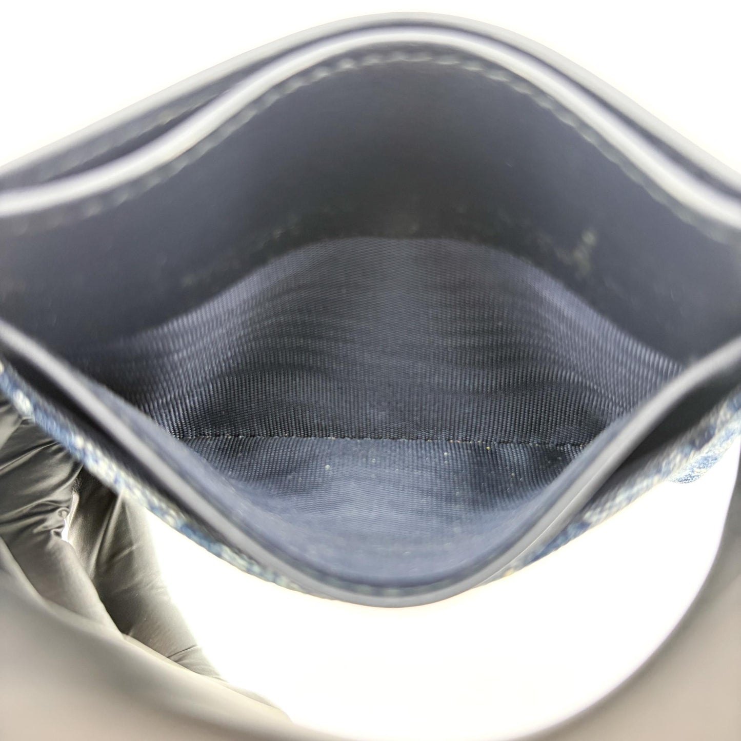 Dior 30 Montaigne Card Holder Blue Oblique Denim Black