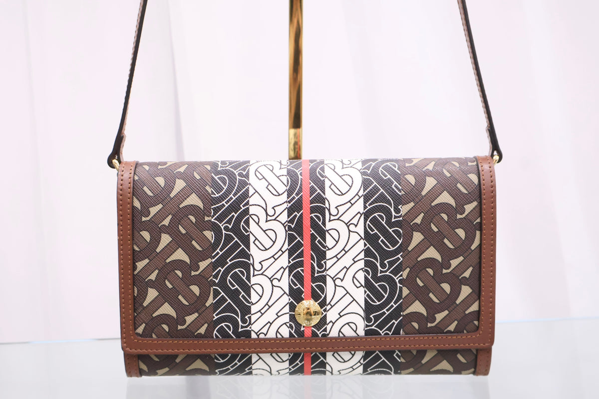 Monogram Stripe E Canvas Crossbody Bag 8020404