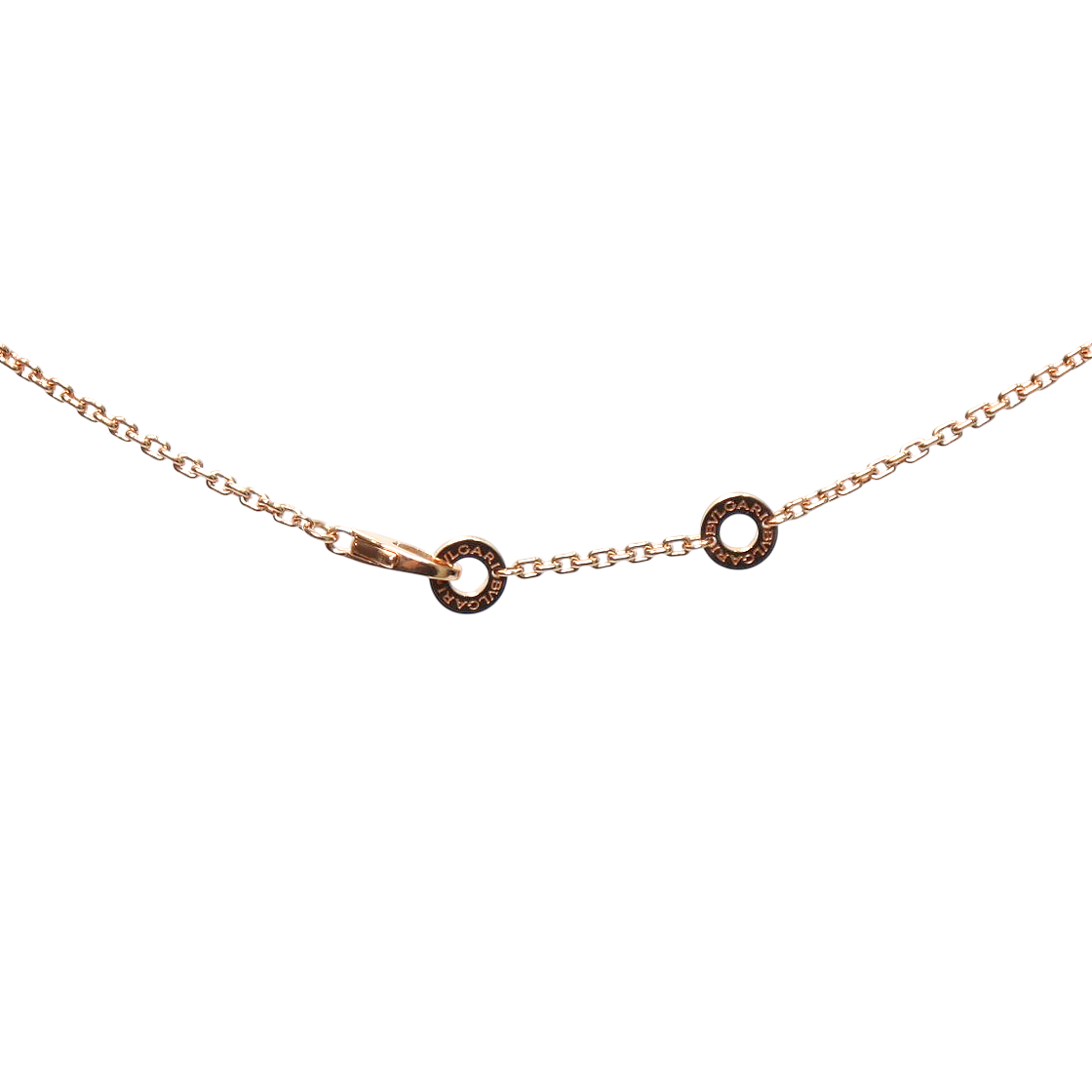 Bulgari 750 Pink Gold Serpenti Diamond Necklace