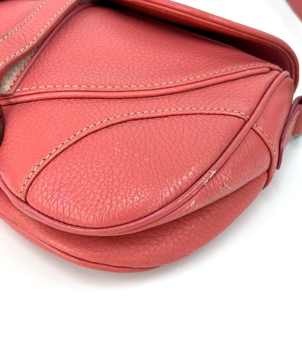 Dior Pink Leather Saddle Shoulder Bag