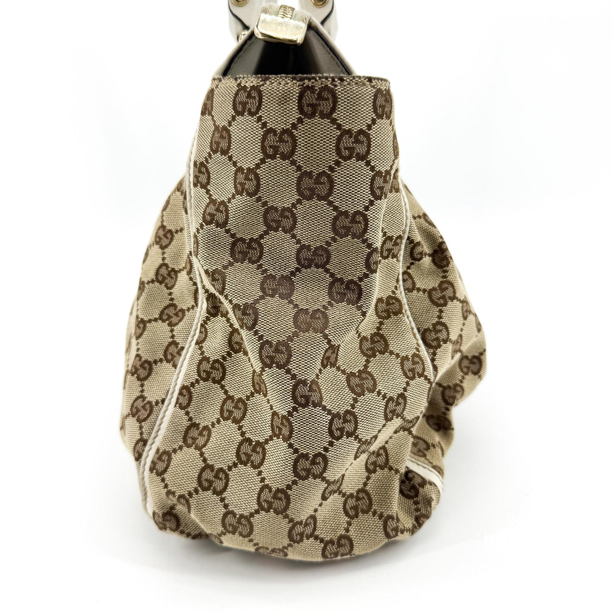 Gucci Abi D-Ring GG Canvas Medium Crossbody Bag White Beige