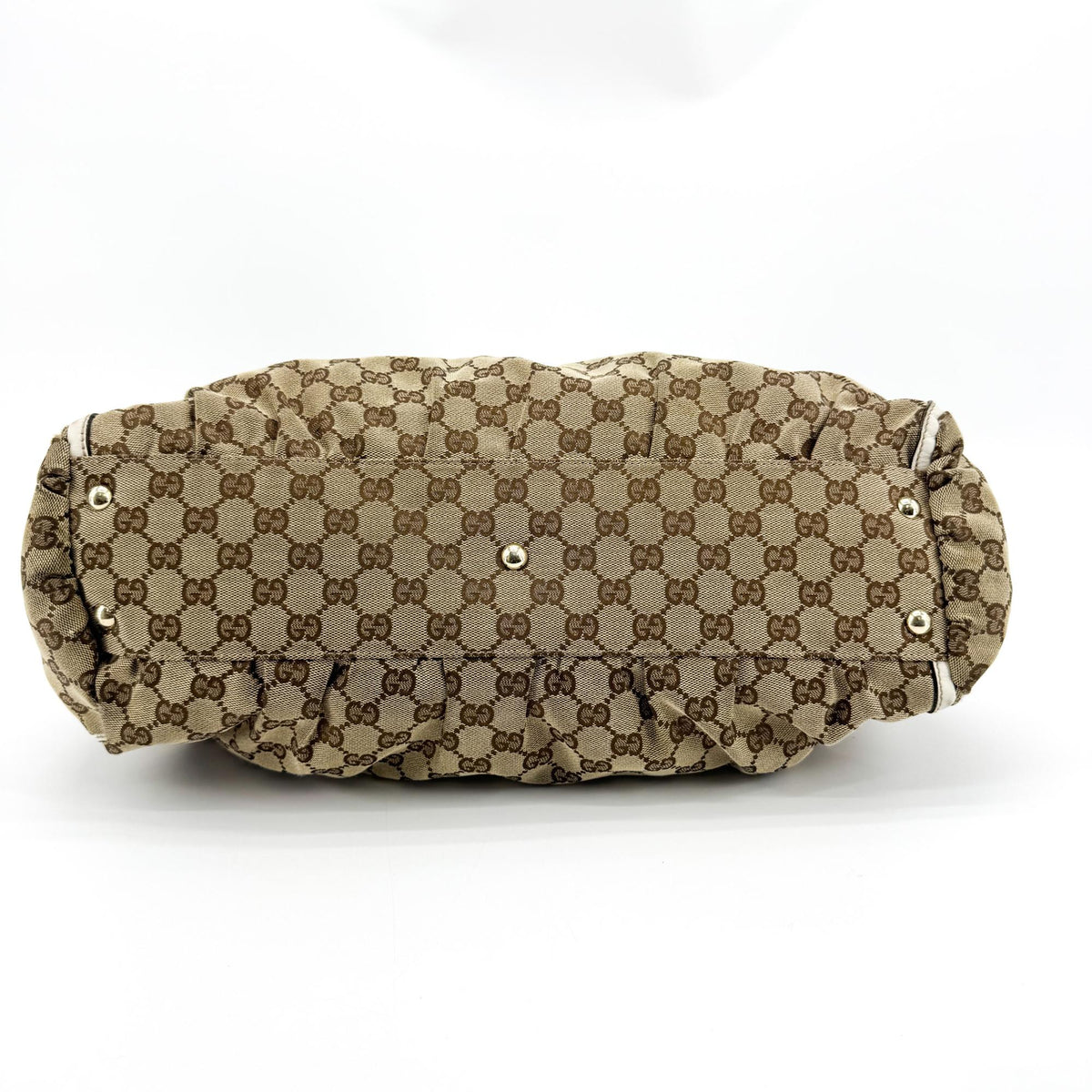 Gucci Abi D-Ring GG Canvas Medium Crossbody Bag White Beige