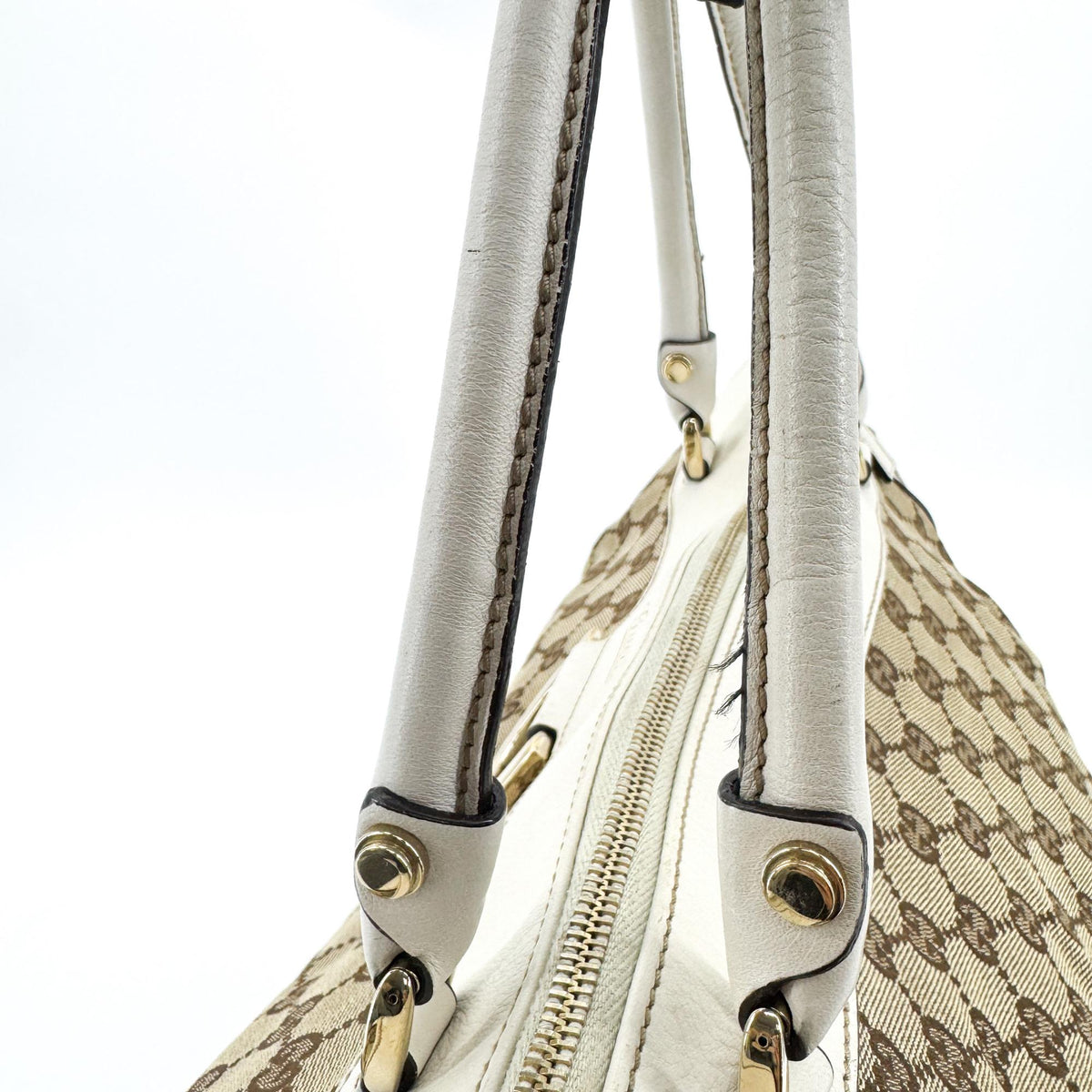 Gucci Abi D-Ring GG Canvas Medium Crossbody Bag White Beige