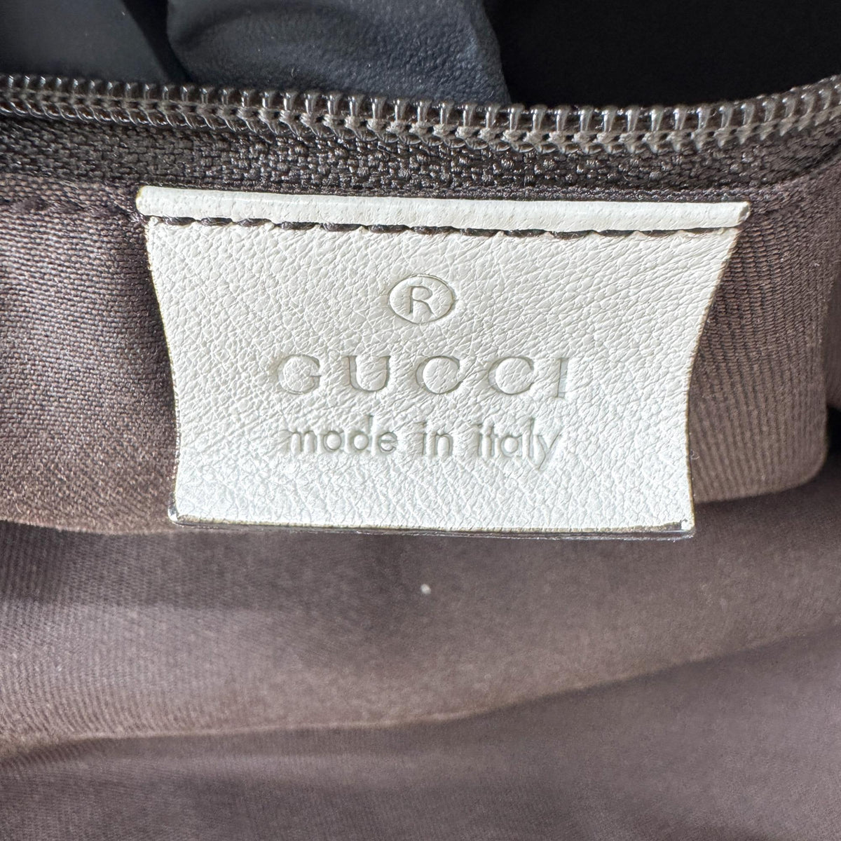 Gucci Abi D-Ring GG Canvas Medium Crossbody Bag White Beige