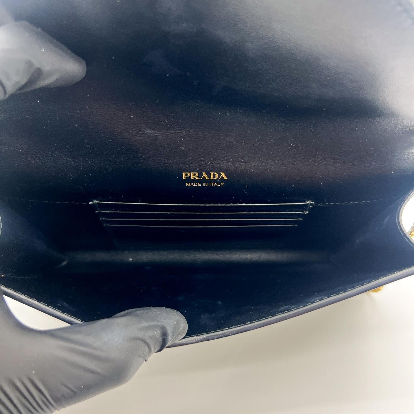 Prada Patent Clutch Bag Black