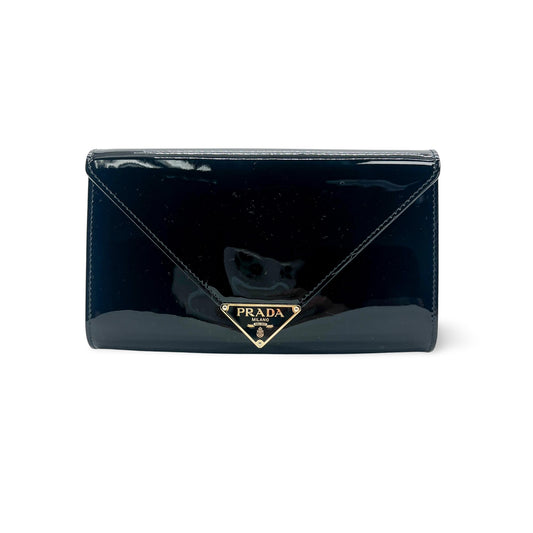Prada Patent Clutch Bag Black