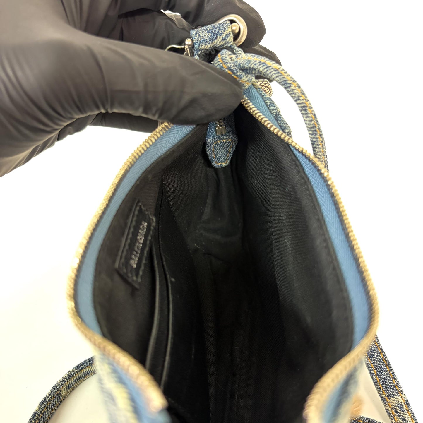 Balenciaga Le Cagol XS Shoulder Bag BB Monogram Denim Blue