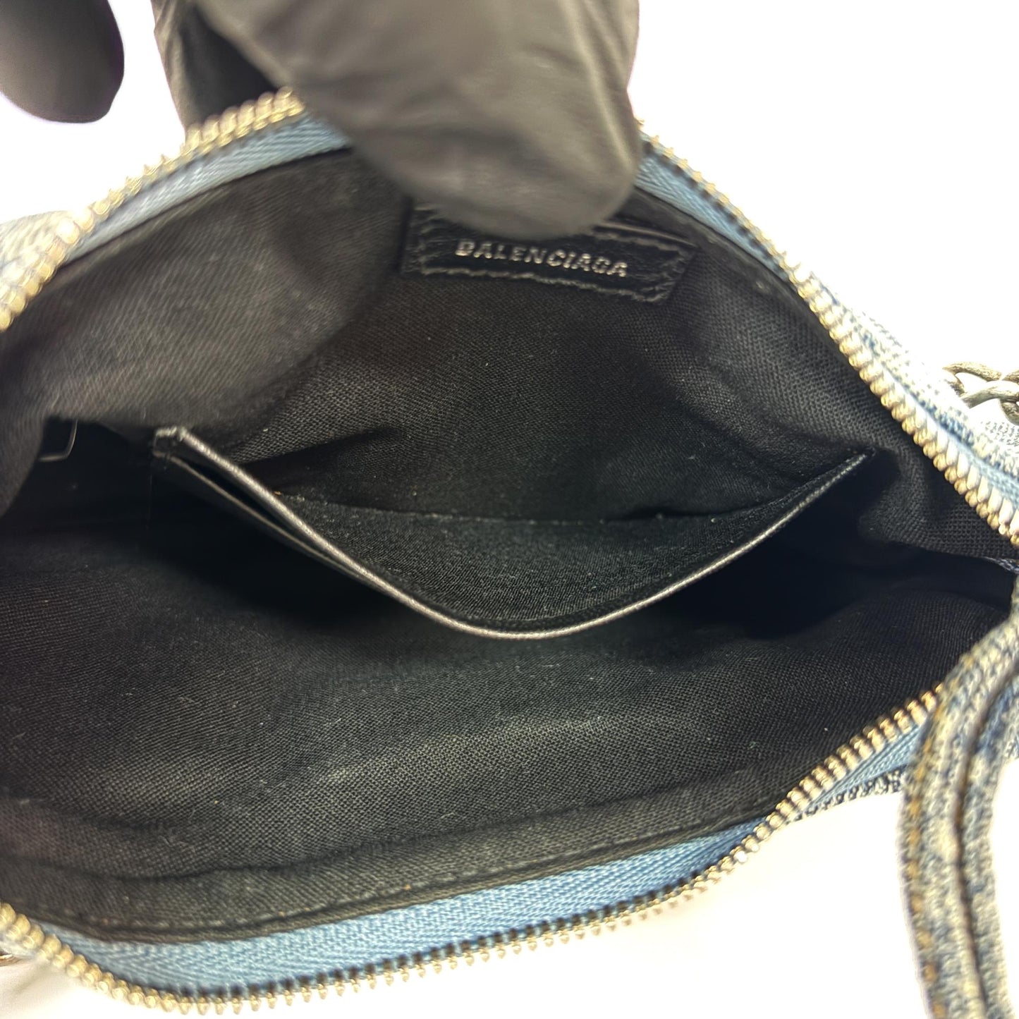 Balenciaga Le Cagol XS Shoulder Bag BB Monogram Denim Blue