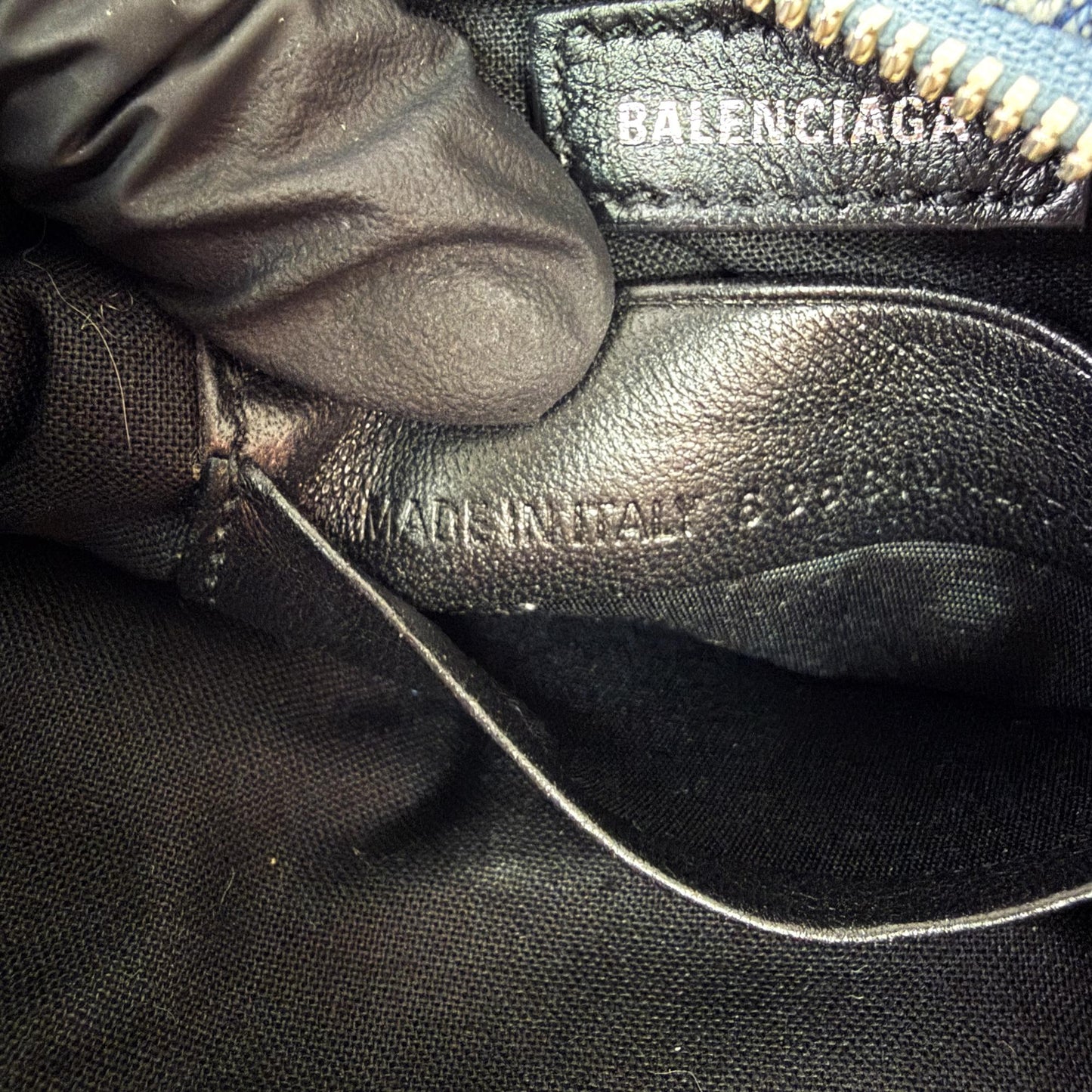 Balenciaga Le Cagol XS Shoulder Bag BB Monogram Denim Blue