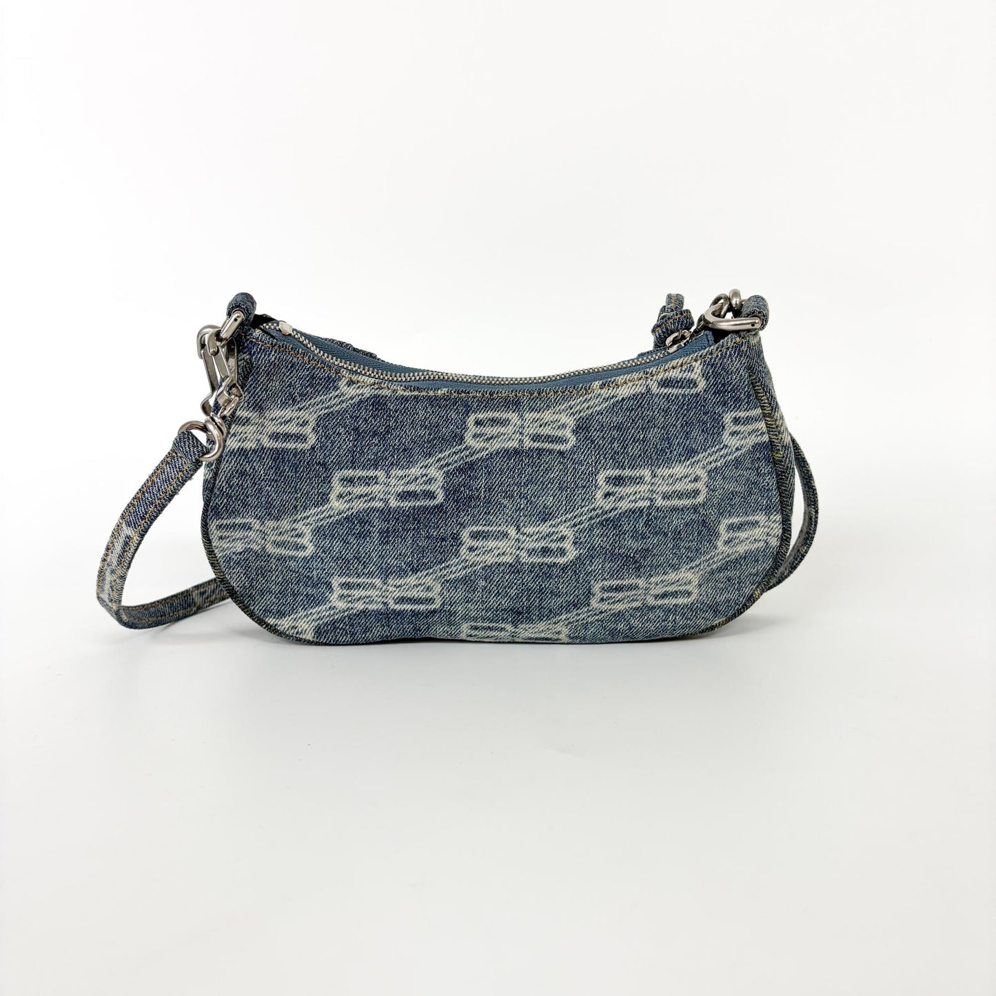 Balenciaga Le Cagol XS Shoulder Bag BB Monogram Denim Blue